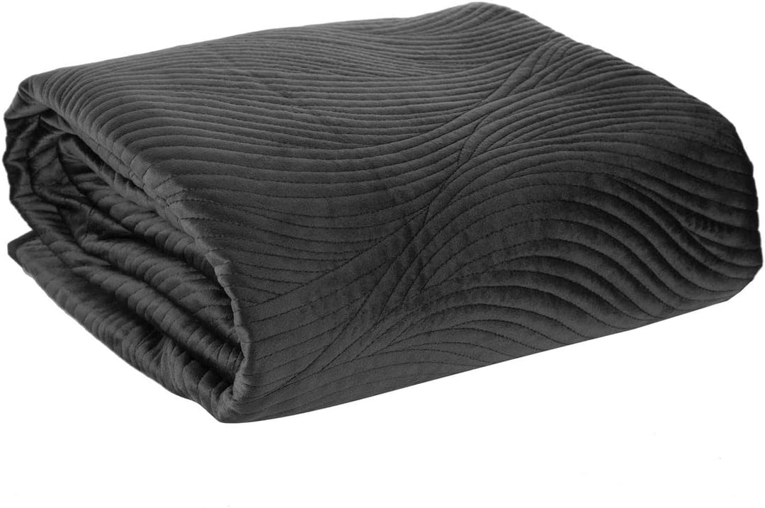 Eurofirany Zweiseitige Tagesdecke 220X240 Bettüberwurf 170x210 Steppdecke Velours Velvet Samt Samtde