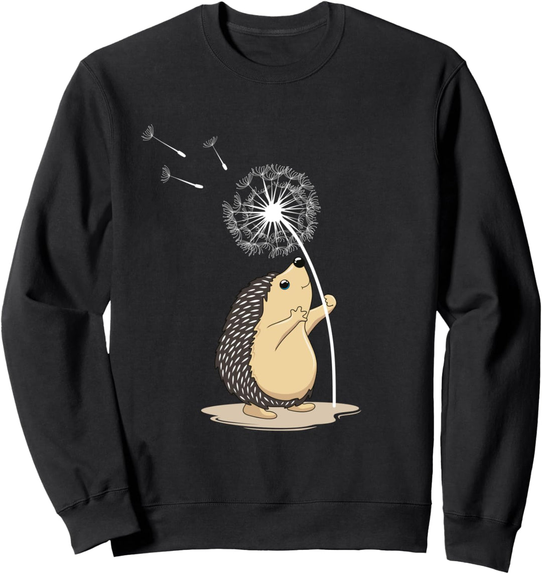 Pusteblume Blumenmotiv Glücksbringer Igel Sweatshirt