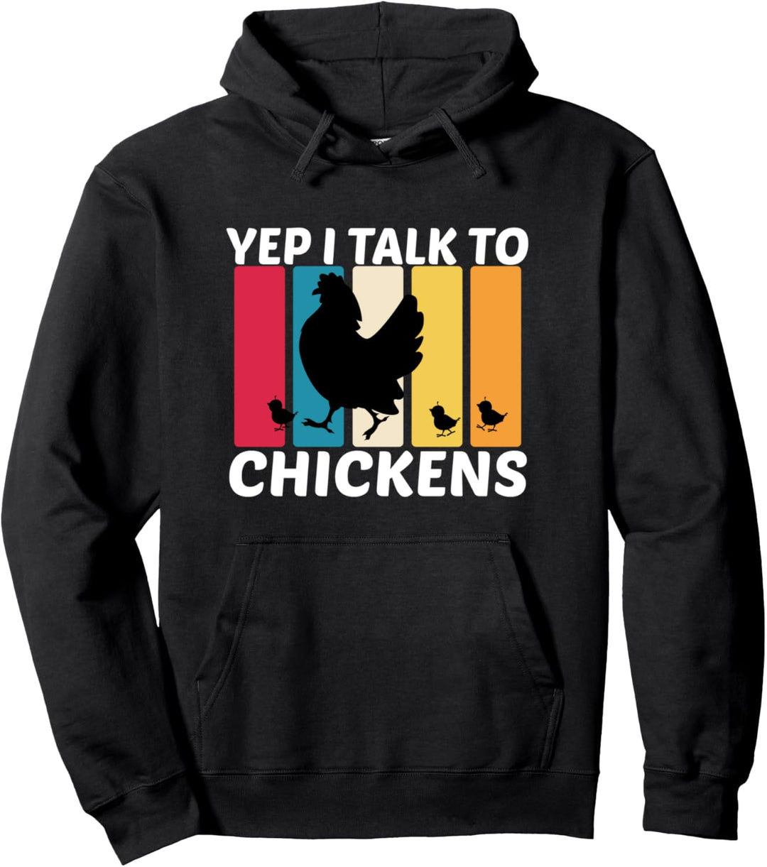 Ja, ich spreche mit Hühnern Funny Chicken Whisperer Chicken Pullover Hoodie
