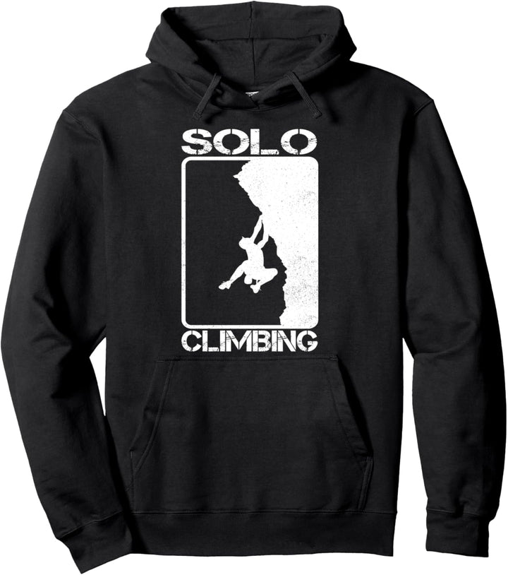Solo Klettern Soloing Bouldern Pullover Hoodie