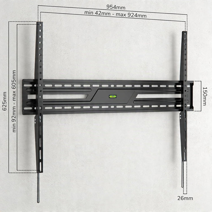 Superior Electronics - Feste TV-Wandhalterung für Fernseher von 60„ bis 100“ (Extra Slim) - VESA-kom