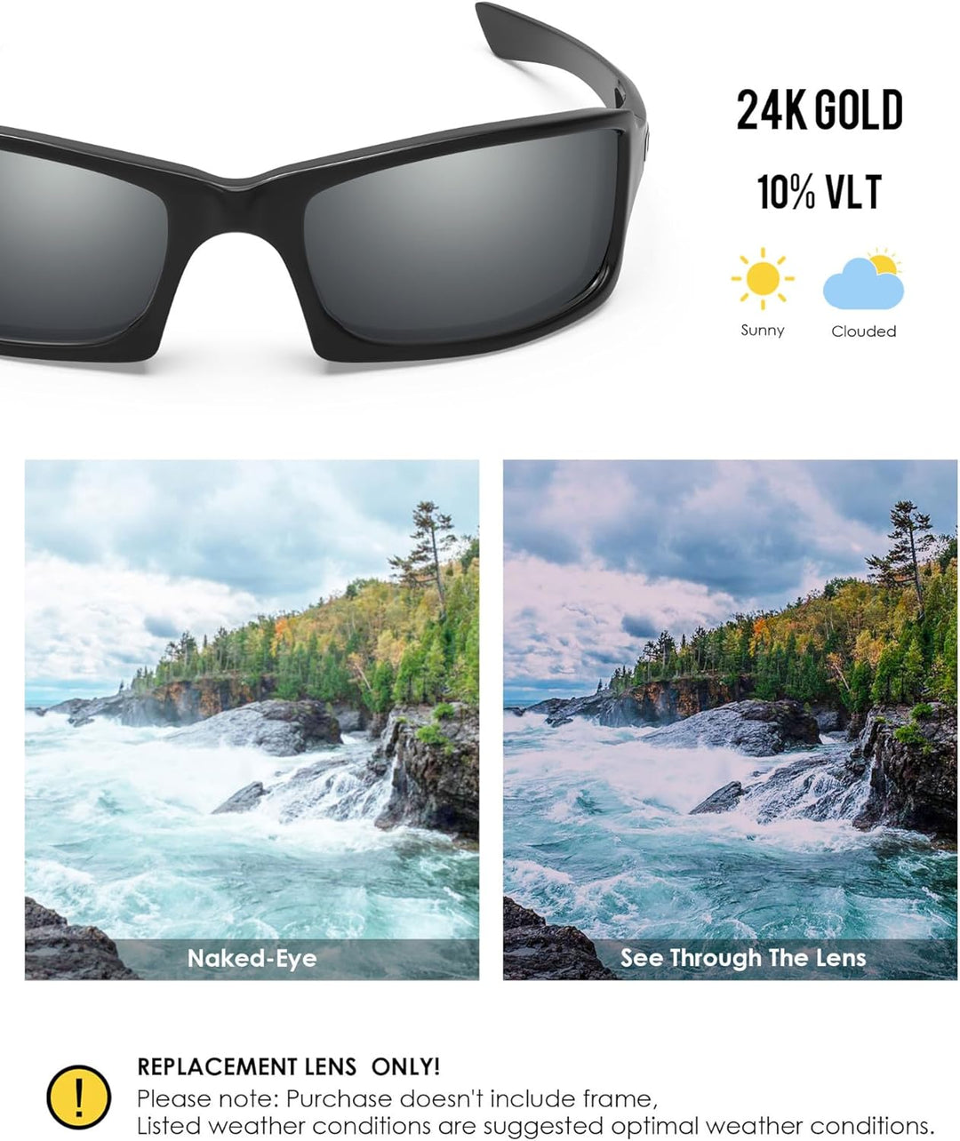 BlazerBuck Anti-salz Polarisierte Ersatzgläser für Oakley Fives Squared Silberchrom Polarisiert - [P