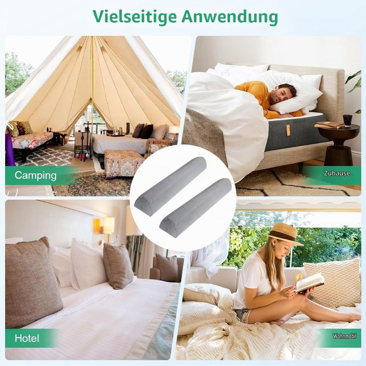 RANJIMA Rausfallschutz Bett Aufblasbar,2er Pack Aufblasbares Rausfallschutz Bettgitter mit Handpumpe