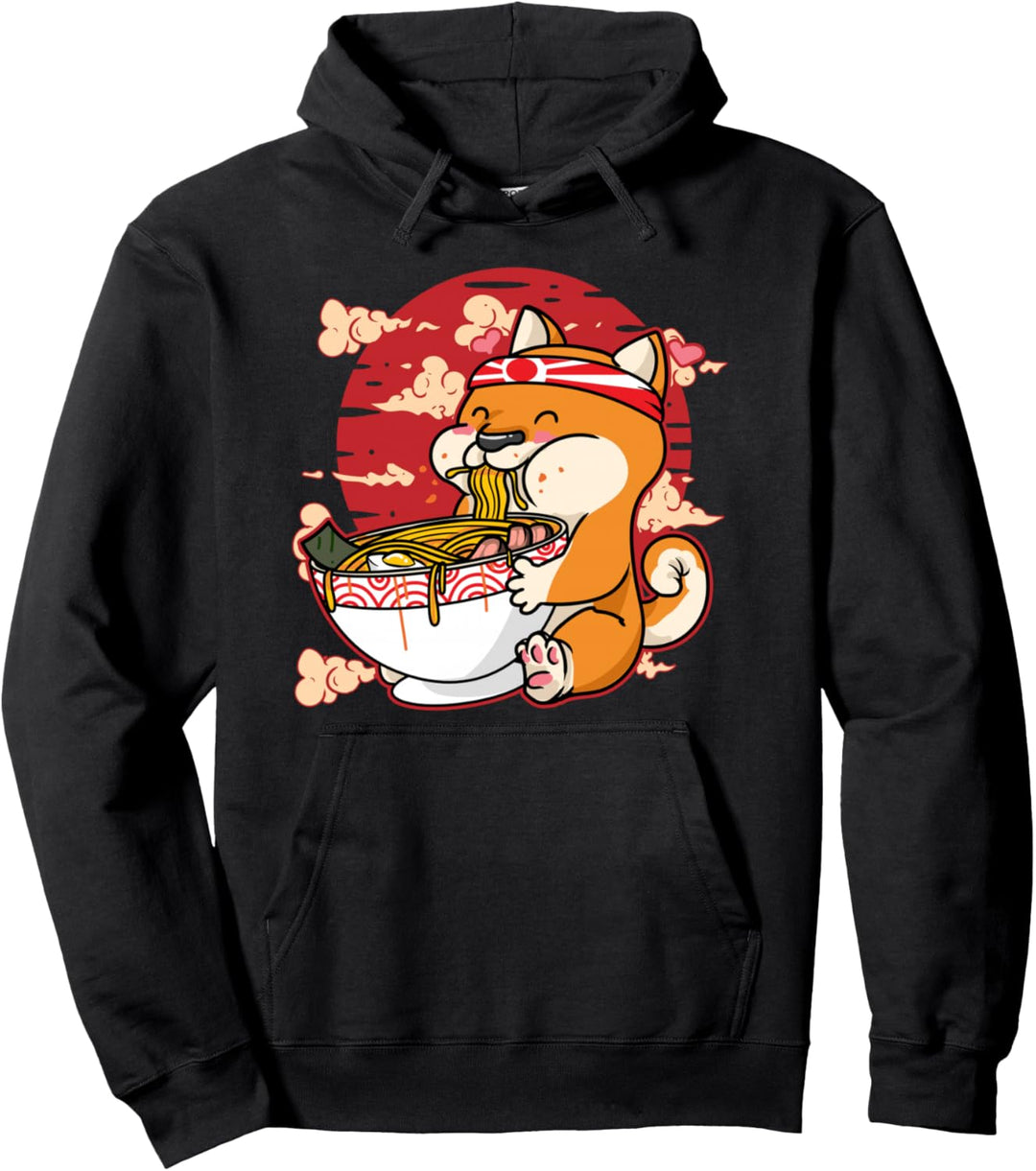 Kawaii Anime Japanische Ramen Nudeln Shiba Inu Hund Pullover Hoodie