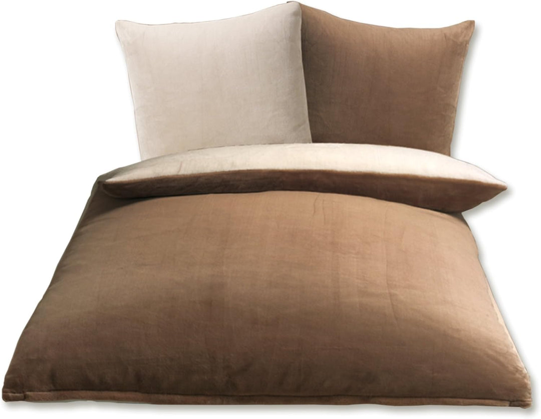 Gözze - Wendebettwäsche, Cashmere-Feeling, Bettbezug: 135 x 200 cm, Kissenbezug: 80 x 80 cm, Mikrofa