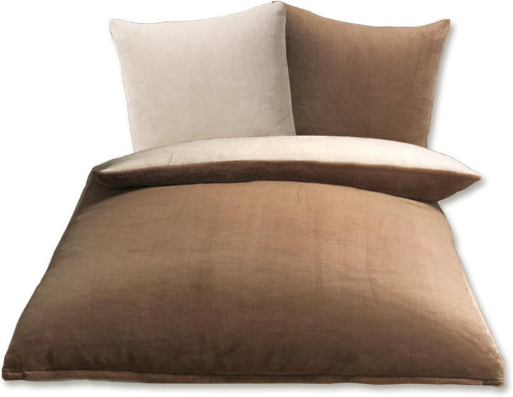 Gözze - Wendebettwäsche, Cashmere-Feeling, Bettbezug: 135 x 200 cm, Kissenbezug: 80 x 80 cm, Mikrofa