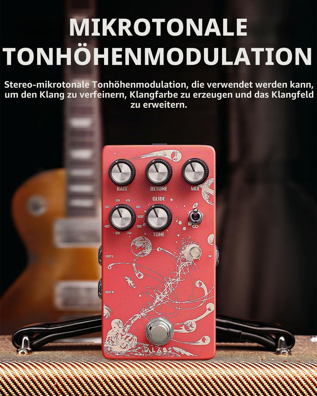 ALABS ORBITAL Pitch Shifter Pedals Für E Guitar,Octave Gitarren Pedal mit 9 Shift Types Effektgerät