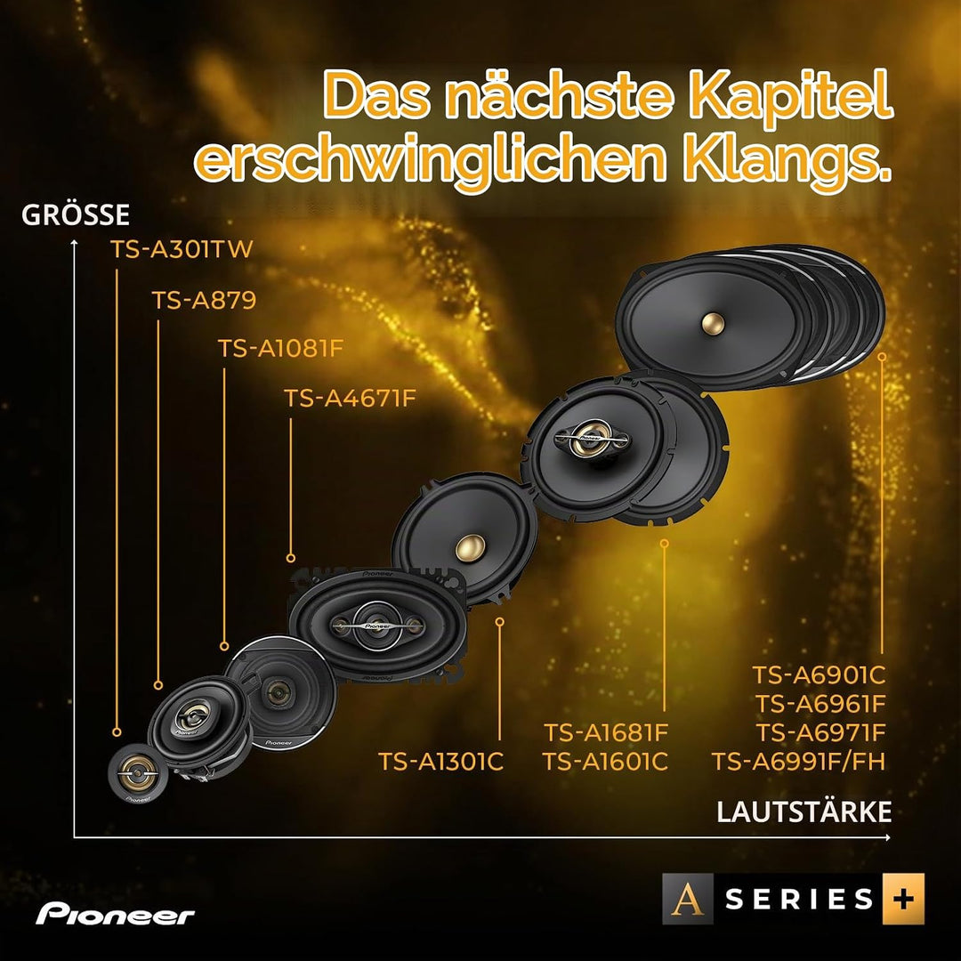 Pioneer TS-A4671F 4 x 6" 4-Weg-Koaxial-Lautsprecher Set mit 2 Lautsprechern (je 210 W max., 30 W Sin