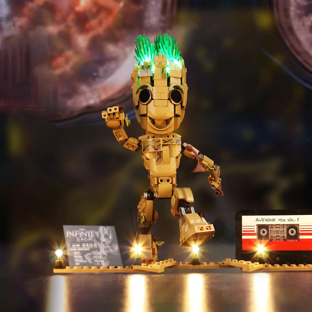 BrickBling Led Licht Set für Lego 76217 Marvel Ich Bin Groot Spielzeug, Led Beleuchtungs Set für Leg