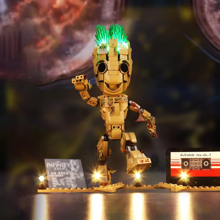 BrickBling Led Licht Set für Lego 76217 Marvel Ich Bin Groot Spielzeug, Led Beleuchtungs Set für Leg