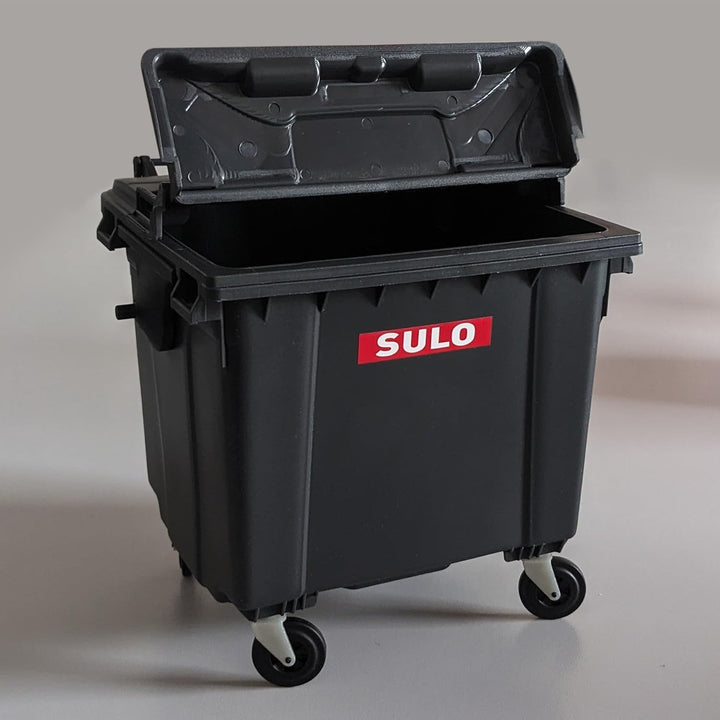 Sulo Mini Mülltonne Container 1100L Nachbildung | Tisch-Mülleimer Klein | Desktop Büro Schreibtisch
