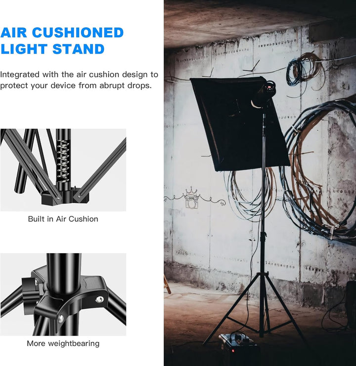 Heavy Duty Light Stand 2,8m,Aluminiumfeder Gepolstertes Stativ Beleuchtungsständer Max Loading: 10KG