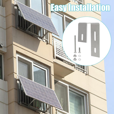 Solarmodul Halterung Balkon, Solarpanel Halterung Haken Balkon, Edelstahl Balkonhaken für Eckig Balk