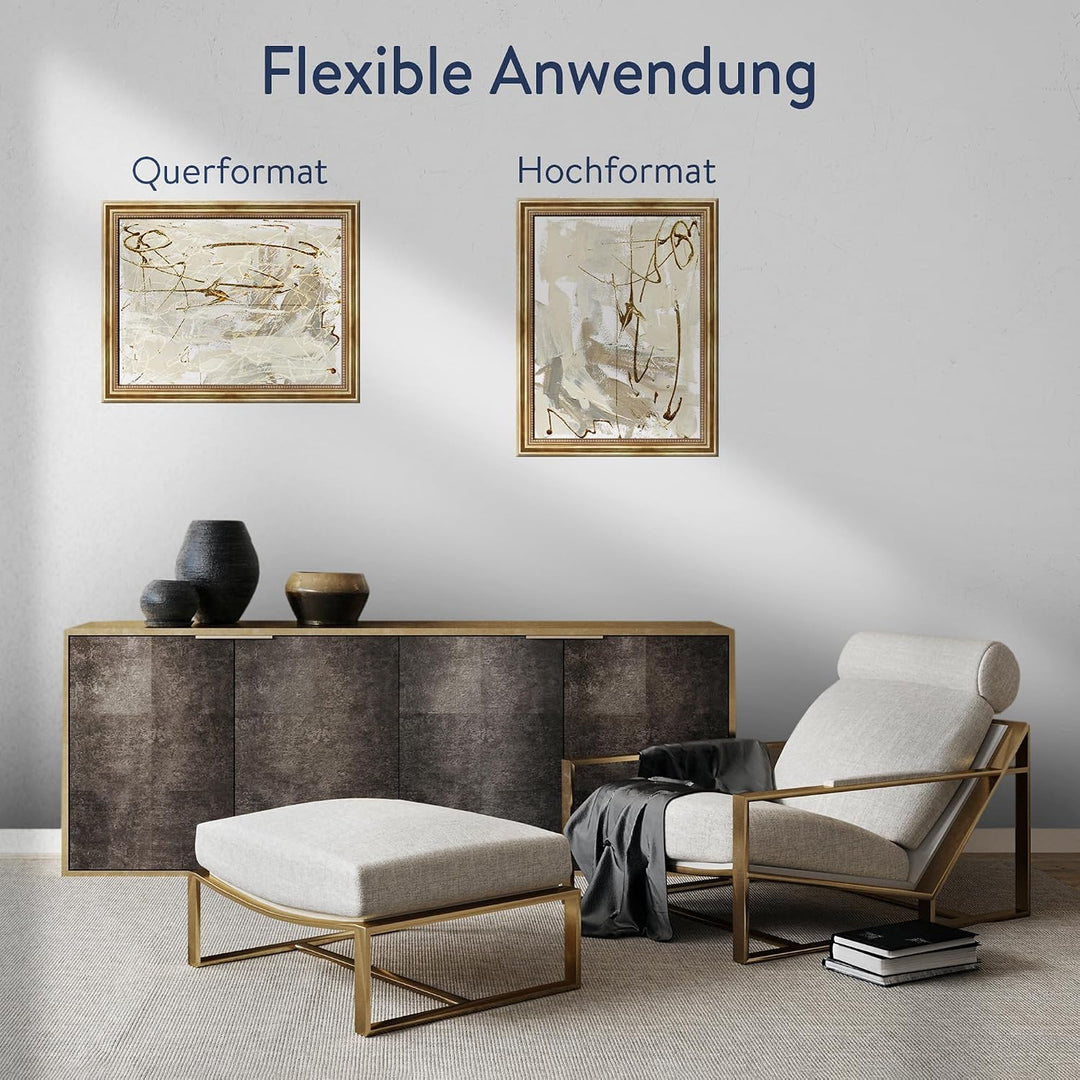 WANDStyle Bilderrahmen Antik 30x40cm I Farbe: Gold I Holzbilderrahmen I Fotorahmen I Goldener Barock