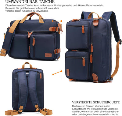 CoolBELL umwandelbar Aktentasche Messenger Bag Umhängetasche Laptop Tasche Business Backpack Bag Mul