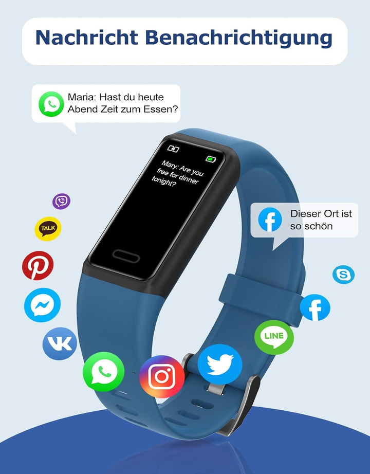 Cloudpoem Fitness Tracker,Fitnessuhr für Damen Herren mit Pulsuhr,Schrittzähler,Kalorienzähler,Schla