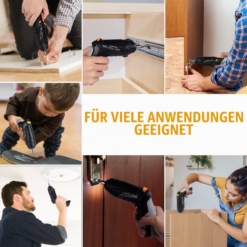 Flintronic kabelloses Schraubendreher-Set, 3,5 N·m, 3,6 V/1300 mAh wiederaufladbarer Bohrmaschinentr
