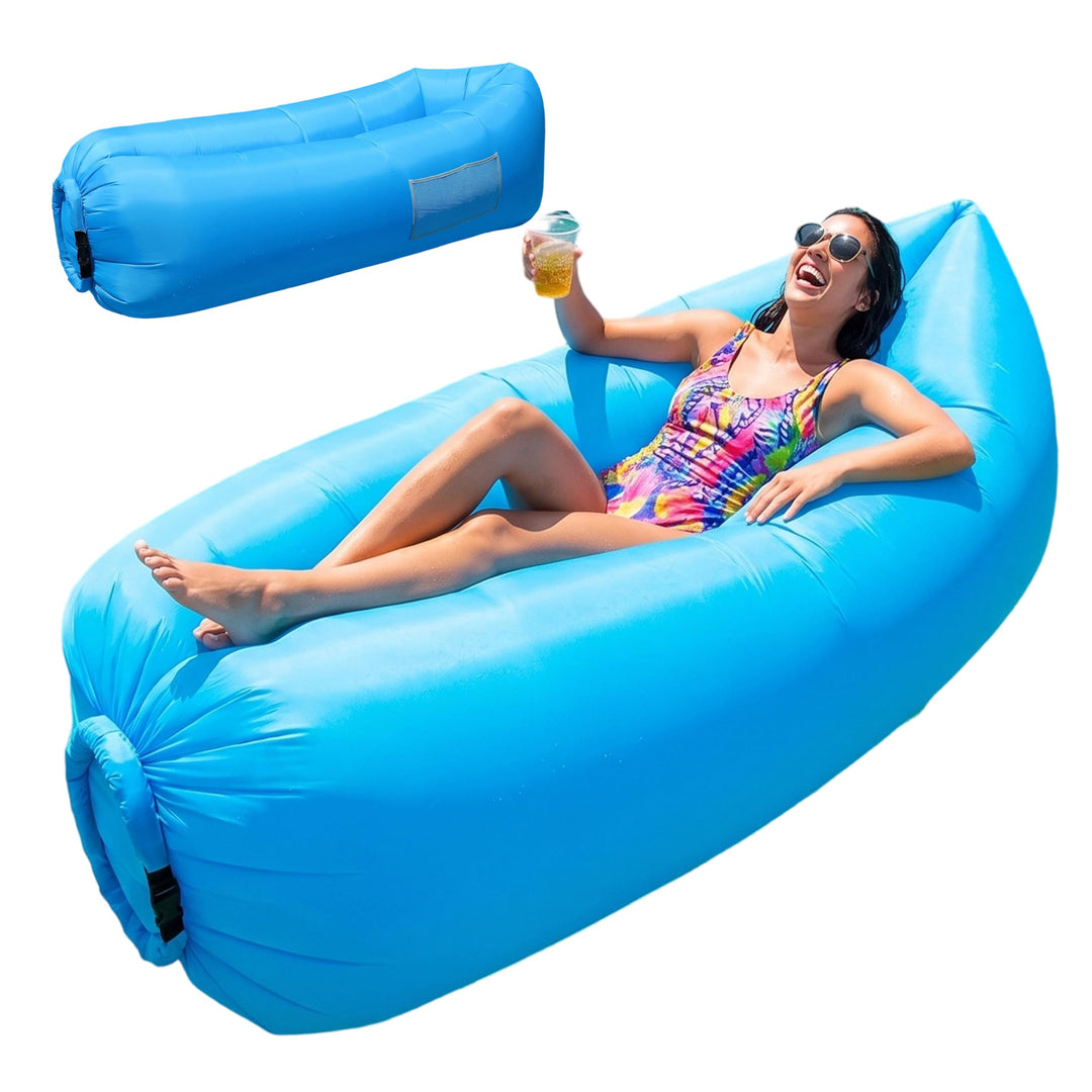 Aufblasbares Sofa, Tragbares Aufblasbarer wasserdichtes Lounger Schlafsack integriertem Seitentasche