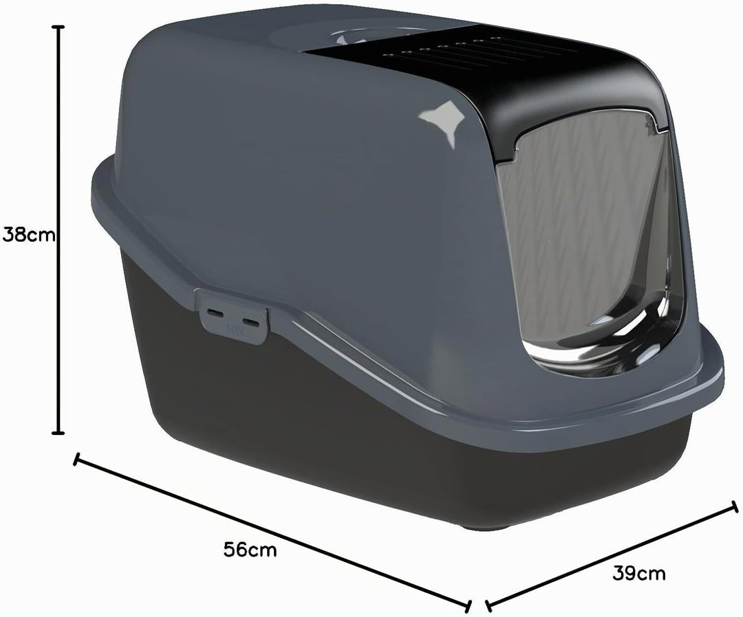 PeeWee EcoHus - Katzentoilette - Starter-Paket Schwarz Schwarz-Anthrazit, Schwarz-Anthrazit
