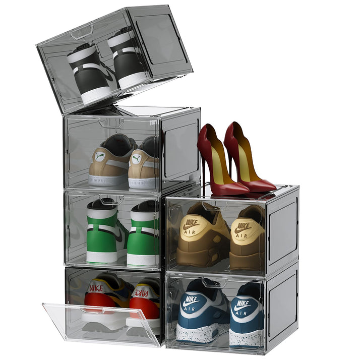Schuhboxen Organizer-Transparent Schuhaufbewahrung für Sneakers und Turnschuhe,Schuhboxen Stapelbar,