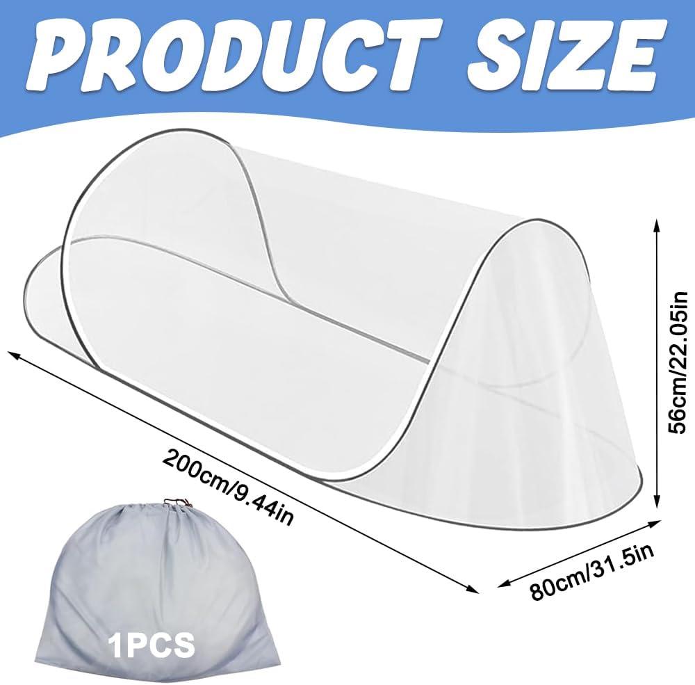 Moskitonetz Pop Up 200 x 80 x 56 cm, Faltbares Pop Up Moskitonetz Reise POP Up, Tragbares Campingzel