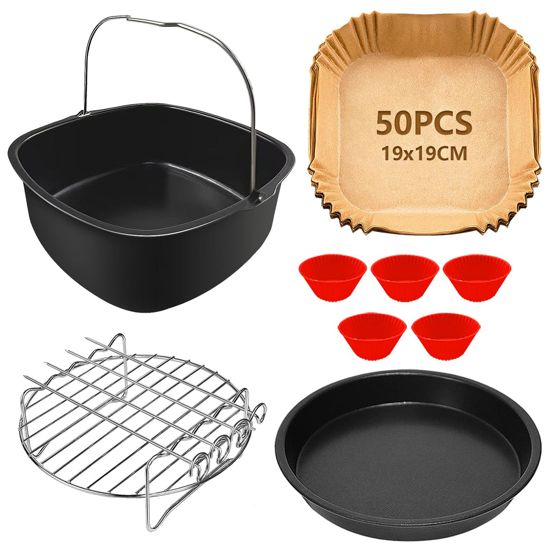 YINGRACE 21 CM Heissluftfritteuse Zubehör Kompatibel für Philips Airfryer XL 6,2L, Tefal 5L, COSORI