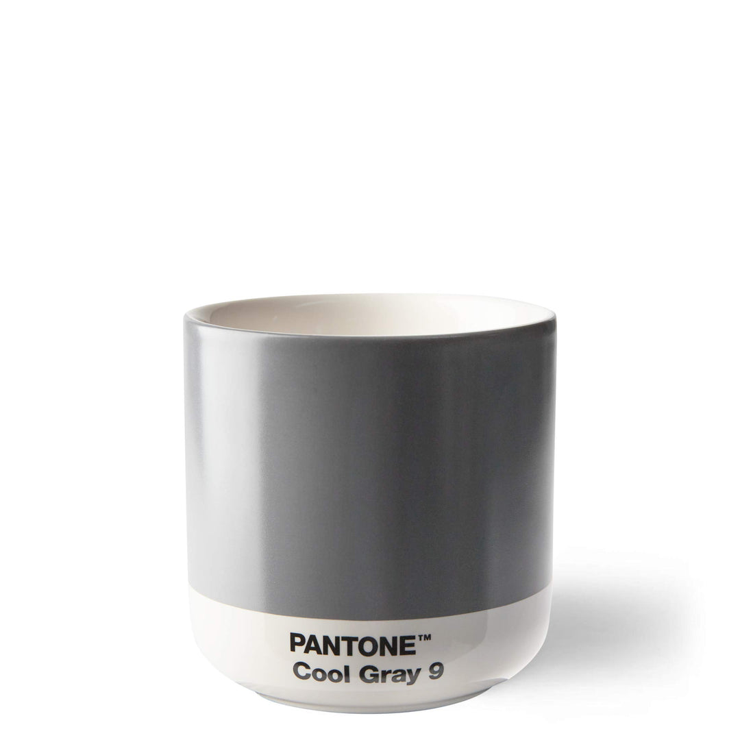 Pantone doppelwandiger Porzellan-Thermobecher Cortado, ohne Henkel, 190ml, Gray 9, Cool Grey 9