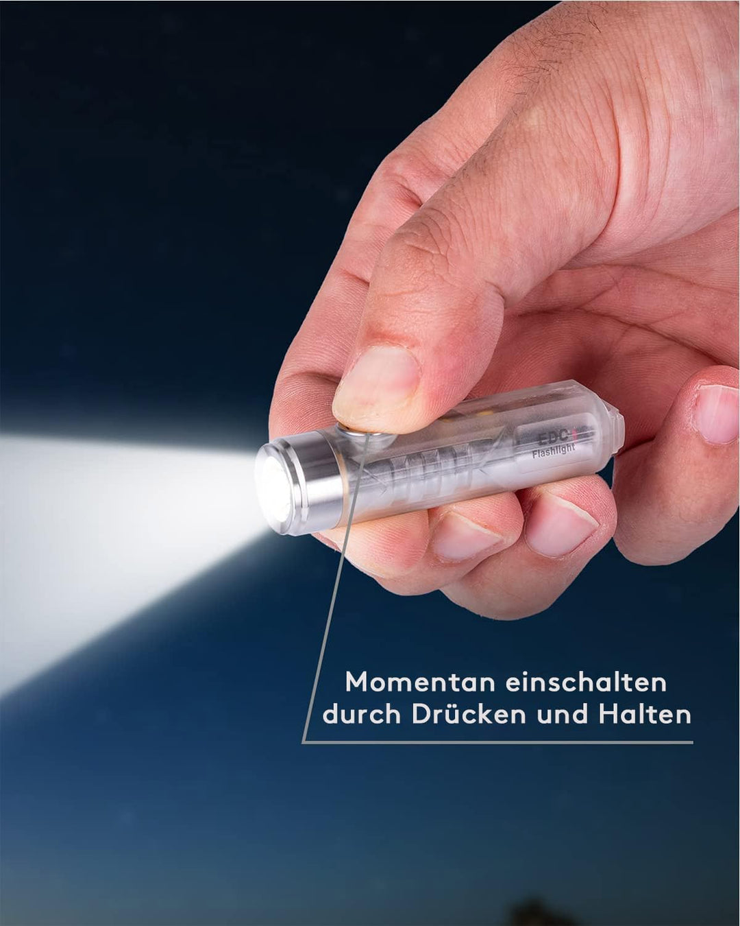 RovyVon A8-G4 Mini Taschenlampe USB C wiederaufladbar, 5000K Multifunktionale Taschenlampe, 420 Lume