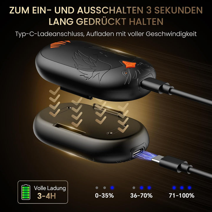 Handwärmer Wiederaufladbar 2 Pack, Elektrische Tragbare Taschenwärmer 2 in 1 Handwärmer mit 3 Heizmo