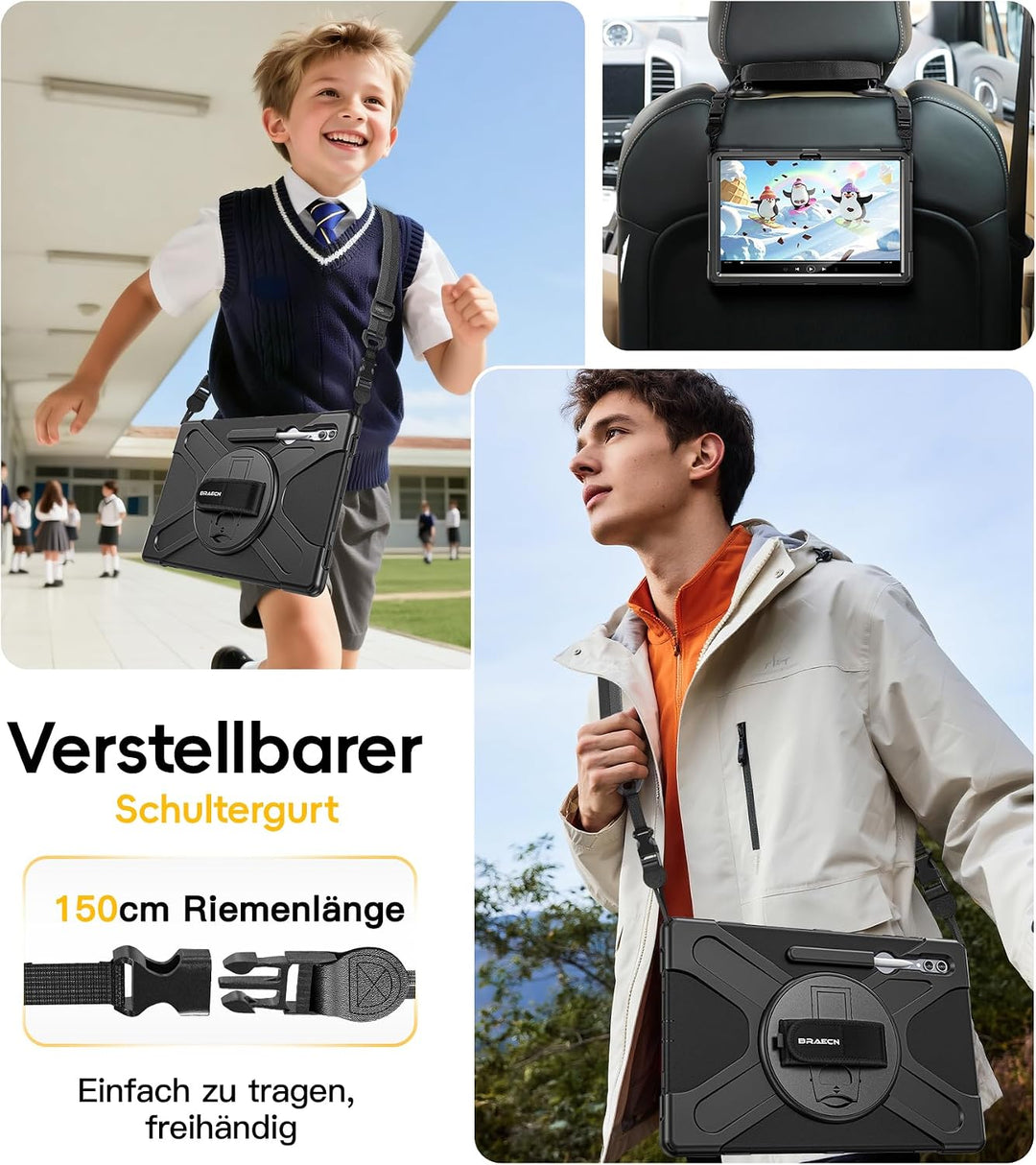 BRAECN Samsung Galaxy Tab S9 Ultra/Tab S8 Ultra Hülle 14.6 Zoll (SM-X910/X916/X918/X900/X906), Robus