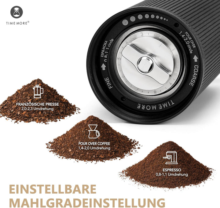 TIMEMORE Chestnut C3 ESP PRO, manuelle Kaffeemühle, Upgrade integriertes Ganzmetallgehäuse, Edelstah
