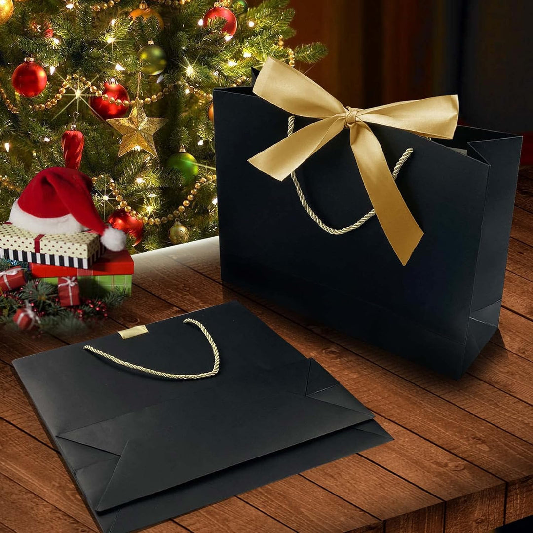 Geschenktüten aus Papier mit Schleifenbändern,Geschenktaschen mit Henkel,Papiertüten für Geburtstag,