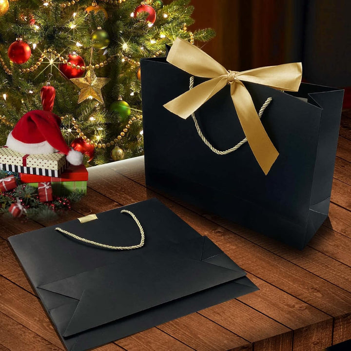 Geschenktüten aus Papier mit Schleifenbändern,Geschenktaschen mit Henkel,Papiertüten für Geburtstag,