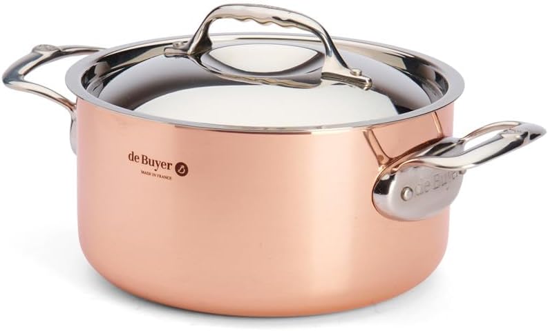 de Buyer - Kochtopf aus Kupfer mit Deckel PRIMA MATERA - 24 cm - 6242.24 Durchmeser 24 cm, Durchmese