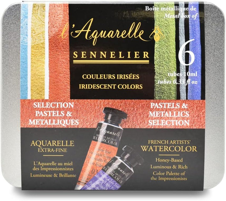 Sennelier l'Aquarelle Irisierende Farben, Pastels & Metallics Selection 6 Tuben ? 10ml