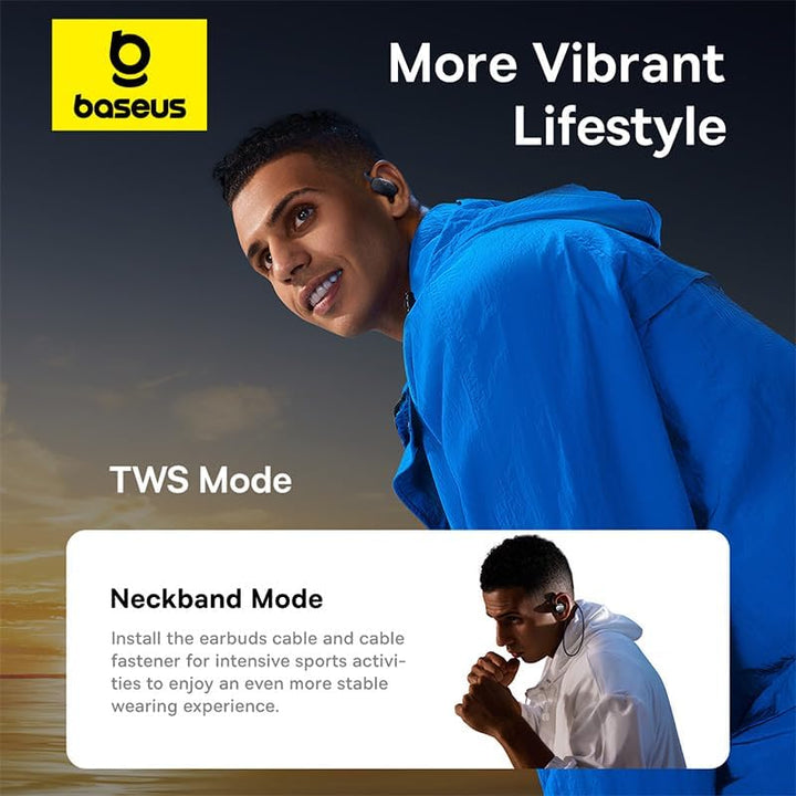 Baseus Eli Sport 1 Open-Ear TWS Auriculares Inalámbricos Abiertos Con Escuche de Carga Negros