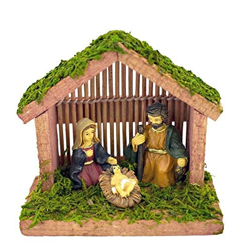 Geri Weihnachtskrippe – traditionelles Mini-Krippe mit Jesus-Figur, Weihnachtsdekoration