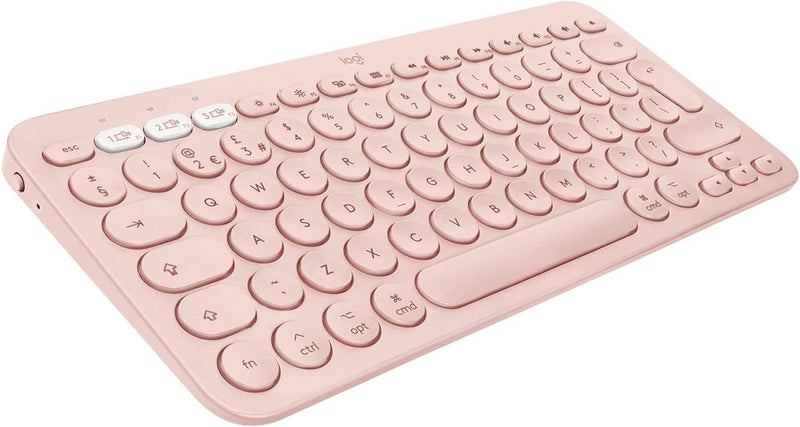 Logitech K380 Multi-Device Bluetooth Tastatur für Mac, Französisches QWERTY -Layout - Rosa 920-01040