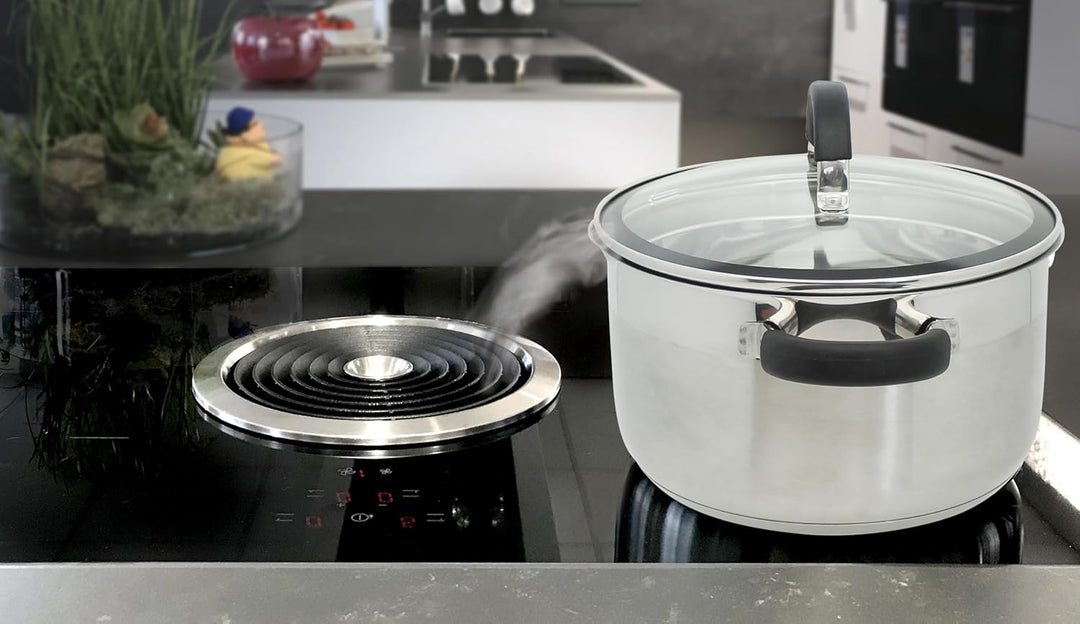 ELO Topfset Basic Black Steam 4tlg, Edelstahl, dosiertes Abdampfen, energiesparender Kapselboden, Vo