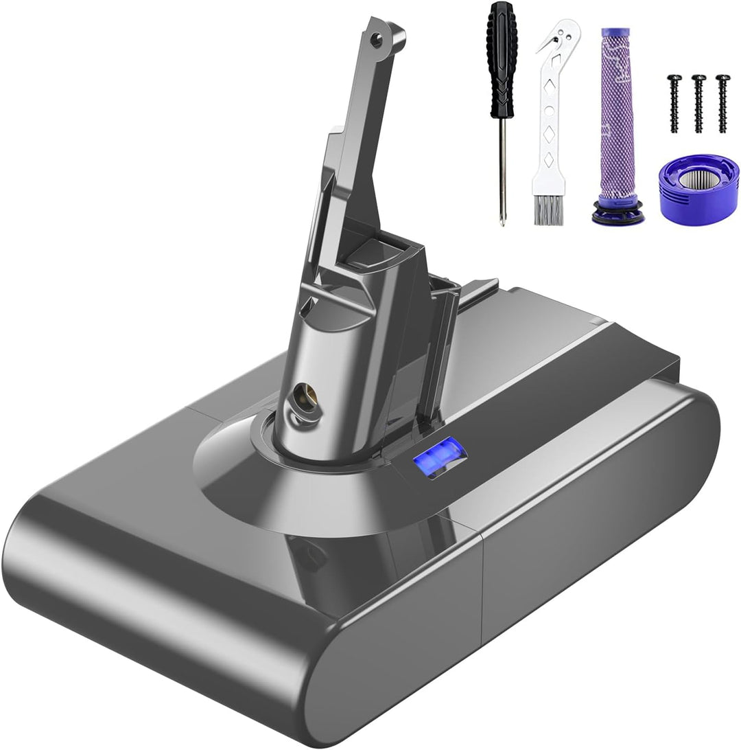 V8 6000mAh Akku, Ersatzakku für Dyson V8 Staubsauger V8 Absolute V8 Animal V8 Fluffy V8 Motorhead (2