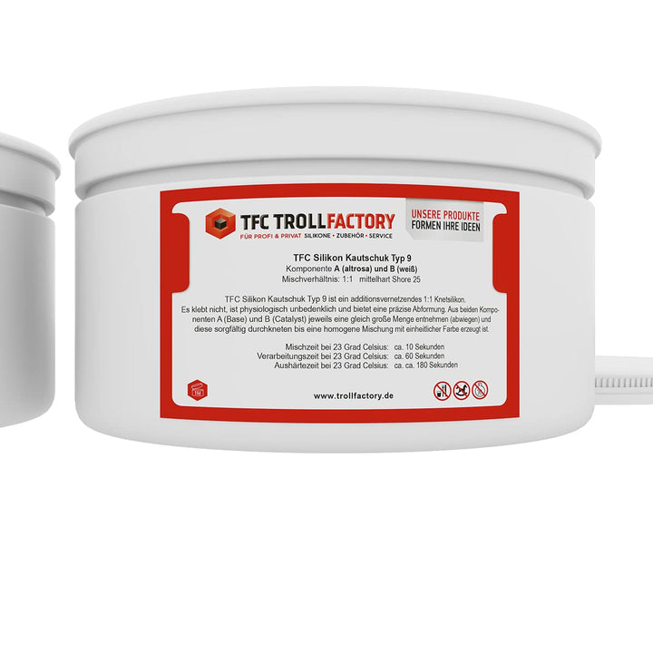TFC Troll Factory Silikon Kautschuk Typ 9 I Knetsilikon, weich I 2 kg (2 x 1 kg), 2 kg