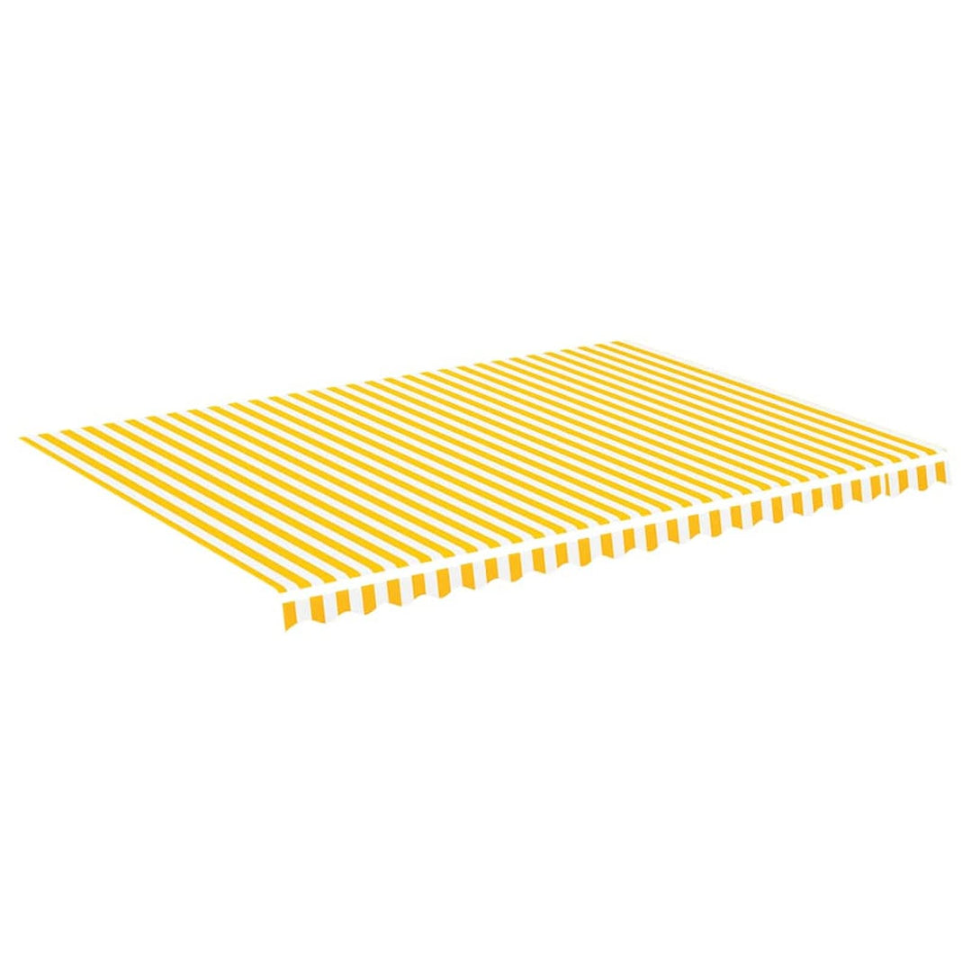 Goliraya Markisenbespannung Sonnenschutz Markisenstoff Markisentuch Markise Gelb und Weiss 5x3,5 m O