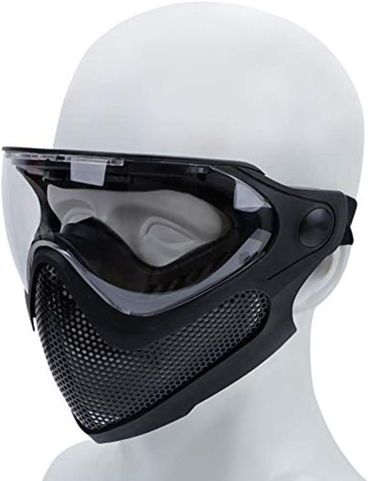 ATAIRSOFT Airsoft 2 Modi Taktische Sicherheit Schutz Vollmaske Antibeschlagbrille Set mit 3 Wechselo