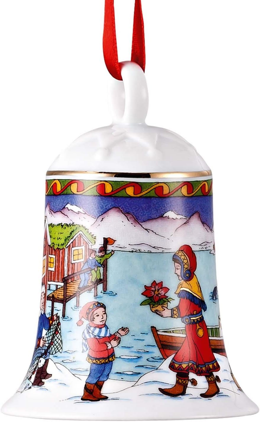 Hutschenreuther 02250-722810-27920 Porzellan-Weihnachtsglocke 2012 "Nordkapp" im Geschenkkarton