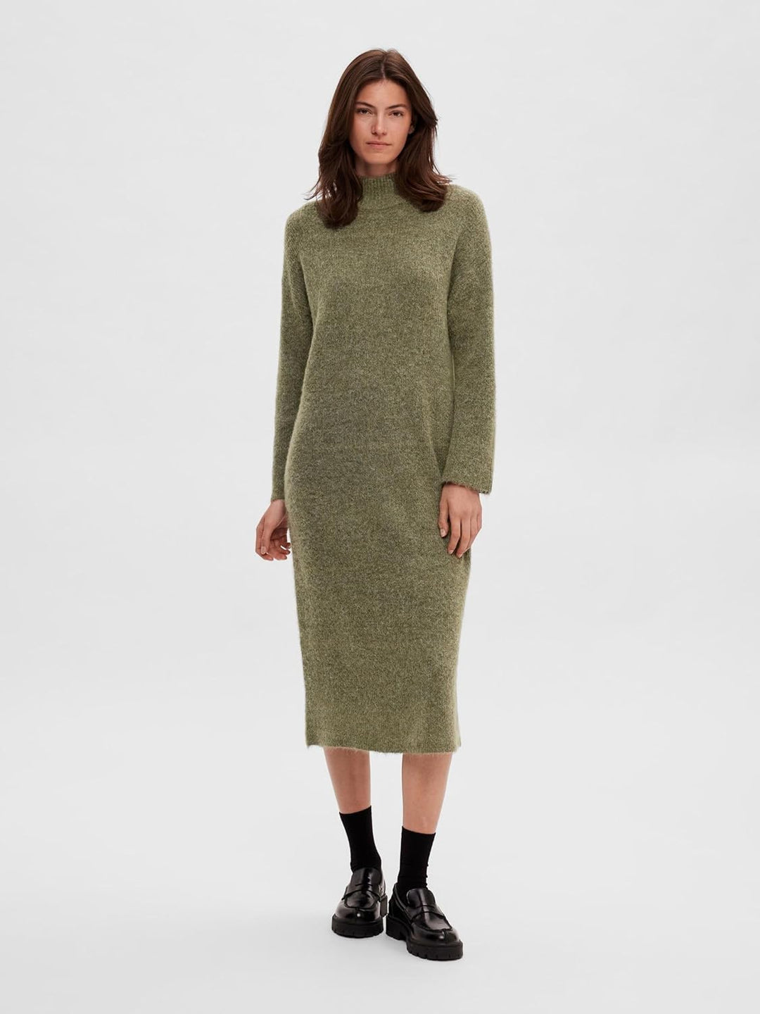SELECTED FEMME Female Maxikleid Strick M Dusky Green, M Dusky Green