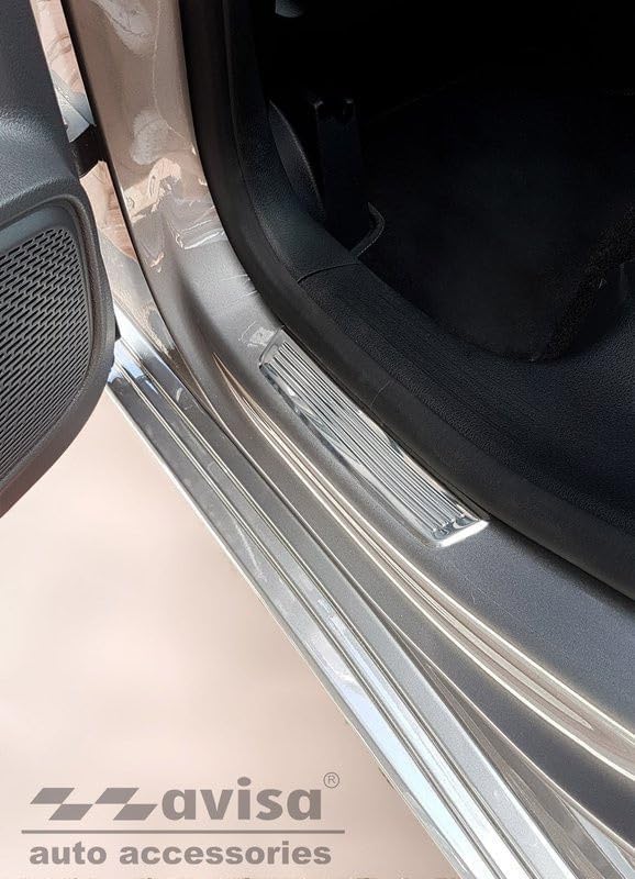 Avisa INOX Door sill Protectors Compatible with Mercedes B-Class W247 2019-2-Pieces (Rear Doors)