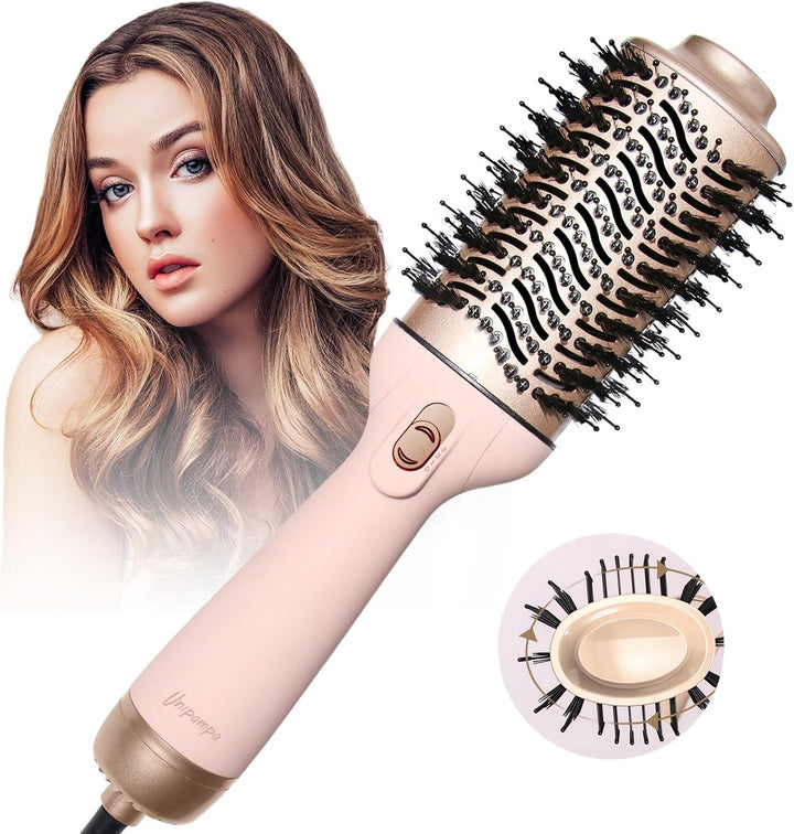 Unipampa Warmluftbürste,One-Step Haartrockner & Volumenbürste, 4 in 1 Föhnbürste, Lockenbürste, Heis