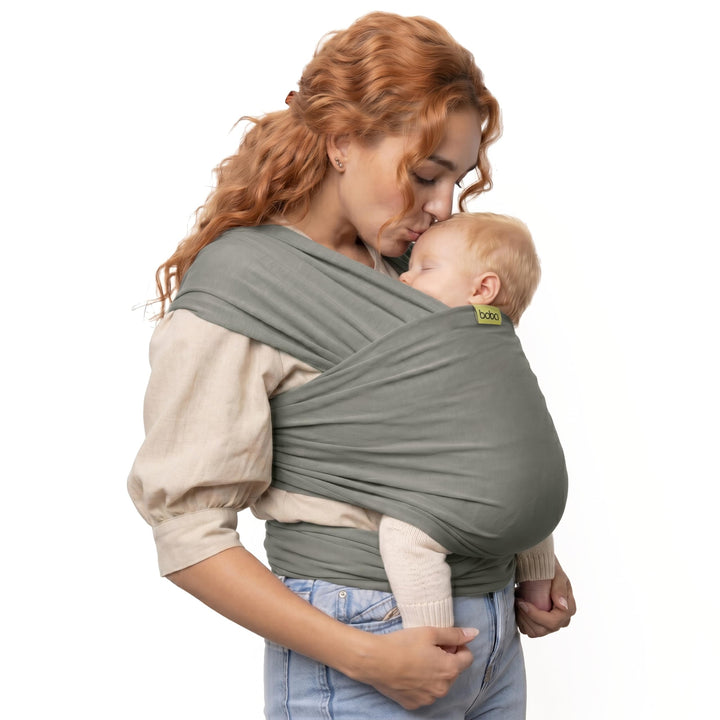 Boba Babytragetuch ab Geburt bis 15 kg - Kuschelweiches & Stützendes Baumwollfrottee, Tragetuch Baby