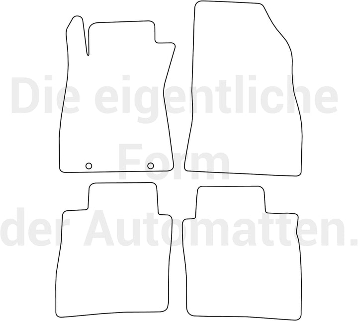 moto-MOLTICO Fussmatten Auto Velours Autoteppiche Schwarz Automatten Set 4-teilig passend für Nissan