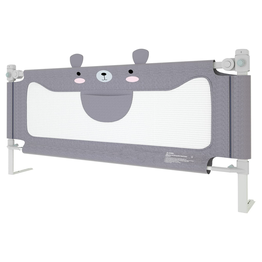 NAIZY Rausfallschutz Bett 200cm Bettgitter Baby Bettschutzgitter mit Höhenverstellbar Kinderbettgitt